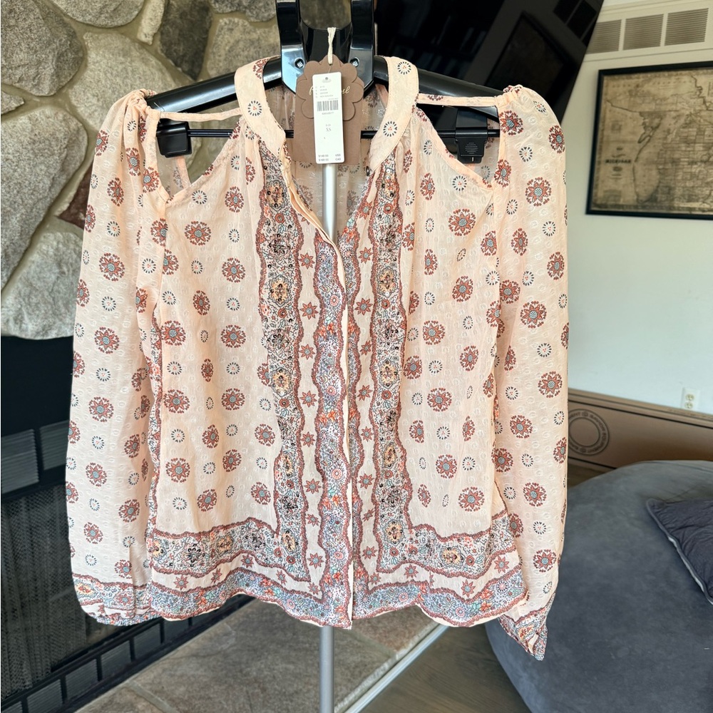 Anthropologie Forever That Girl Cold Shoulder Blouse size XS NWT - Picture 3 of 11